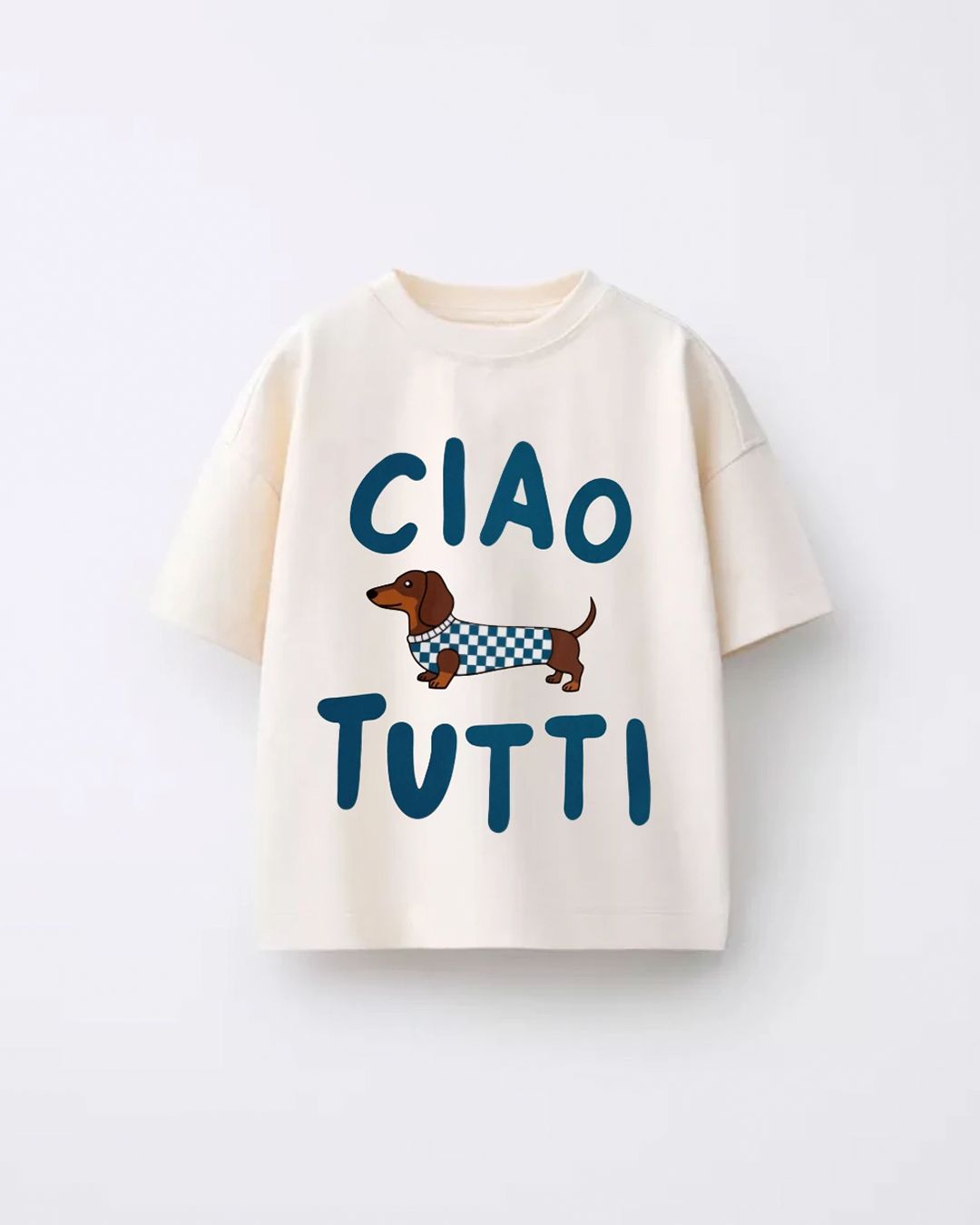 Тениска „Ciao Tutti“ с дакелче