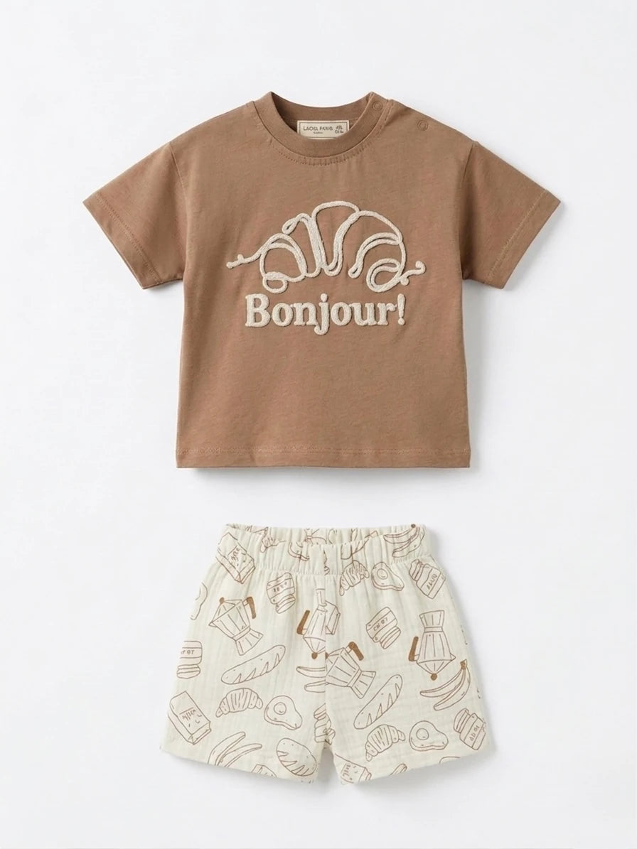 Памучен комплект „Bonjour Croissant“